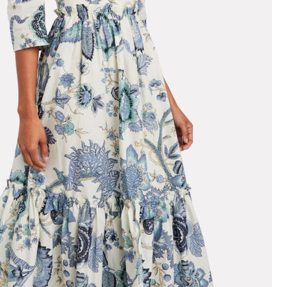 SundayUp Jacobean Floral Cotton Midi Dress - Small - Picture 3 of 11